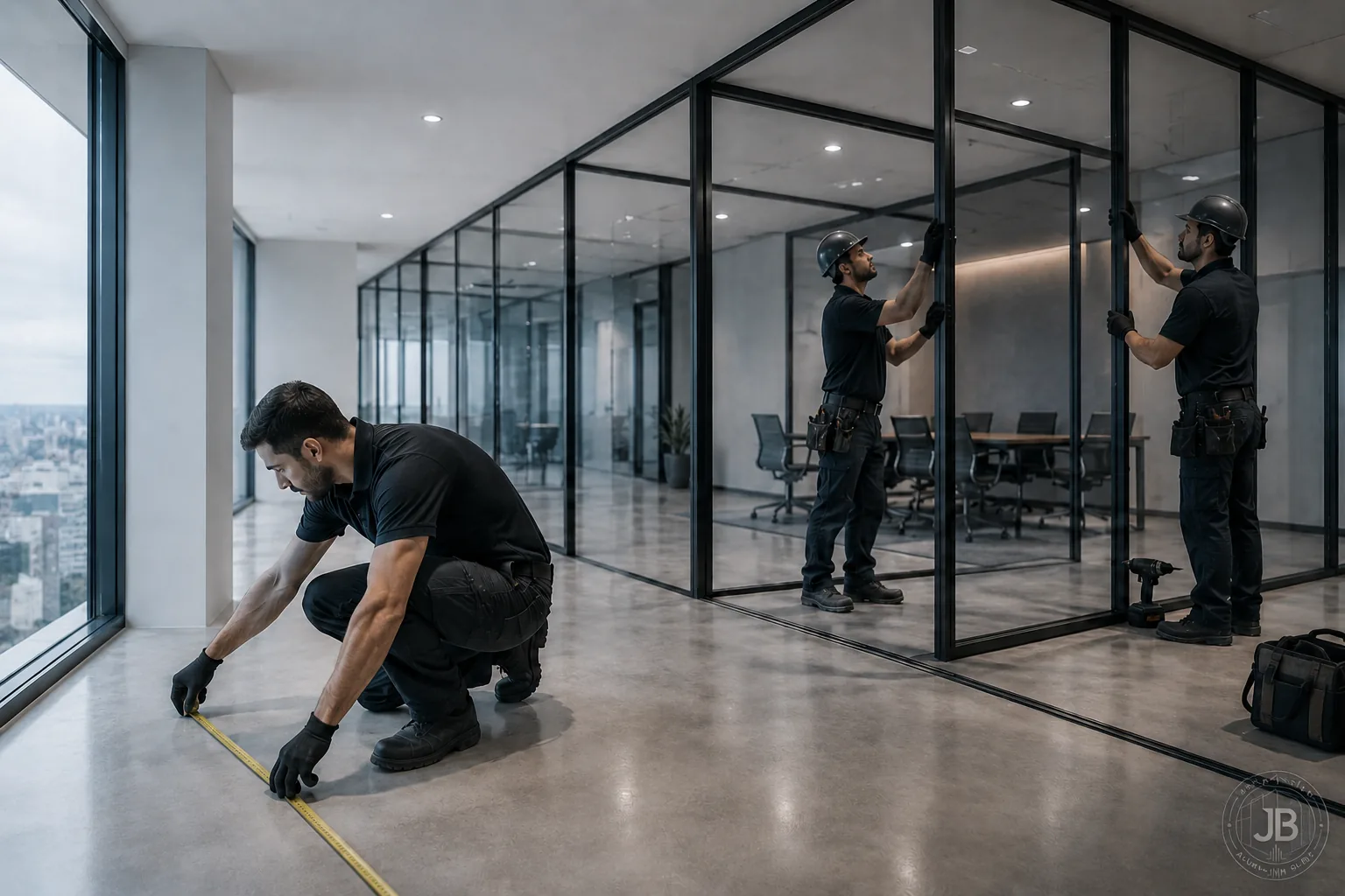 Partition and aluminium installation process reference