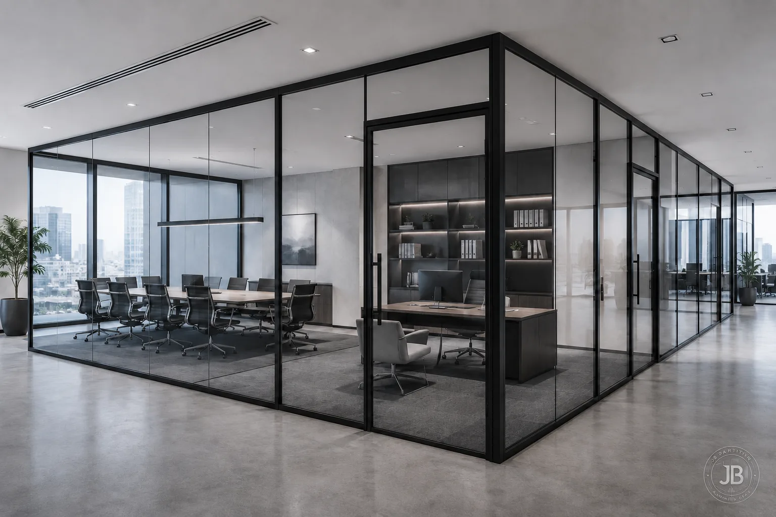 Office glass partition design reference in Johor Bahru